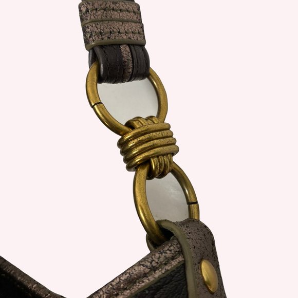 Isabella Fiore Beaded Brown Hobo Bag - Picture 4 of 9